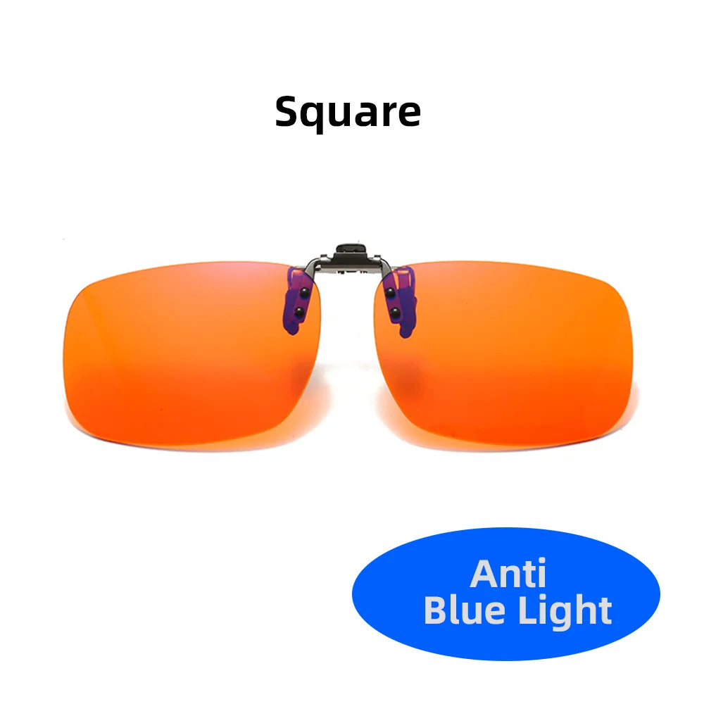 VIVIBEE Flip Up Clip On Blue Light Blocking Glasses Men Computer Orange Anti Ray Filter Gaming Lens Women Eyeglasses