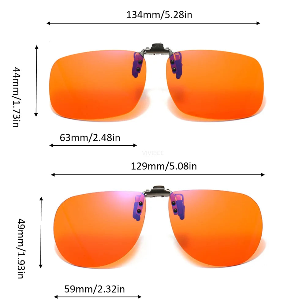 VIVIBEE Flip Up Clip On Blue Light Blocking Glasses Men Computer Orange Anti Ray Filter Gaming Lens Women Eyeglasses